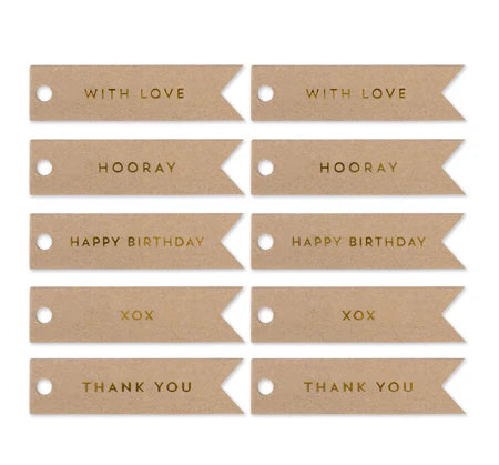 Celebrate Flag Gift Tags Gold/Kraft