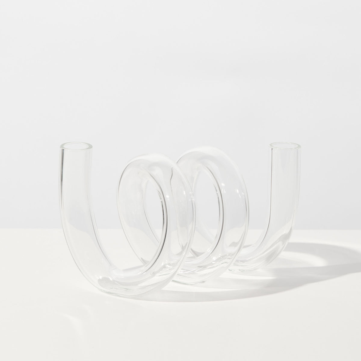 Clear glass curly vase