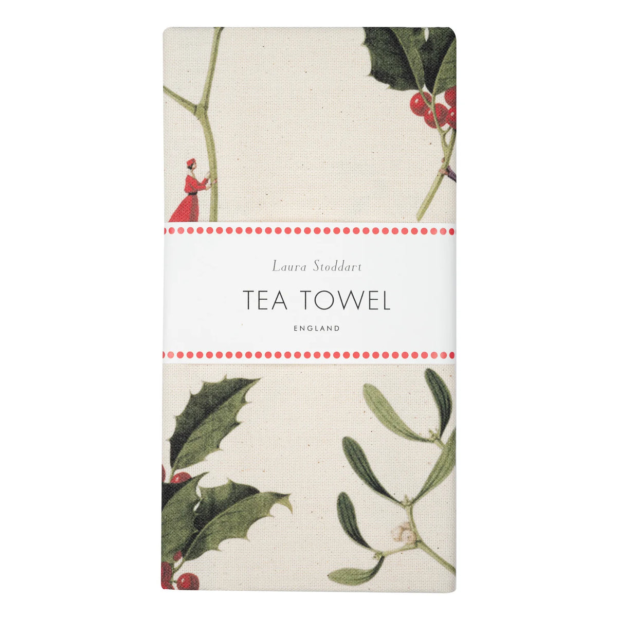 Laura Stoddart Holly Mistletoe Tea Towel