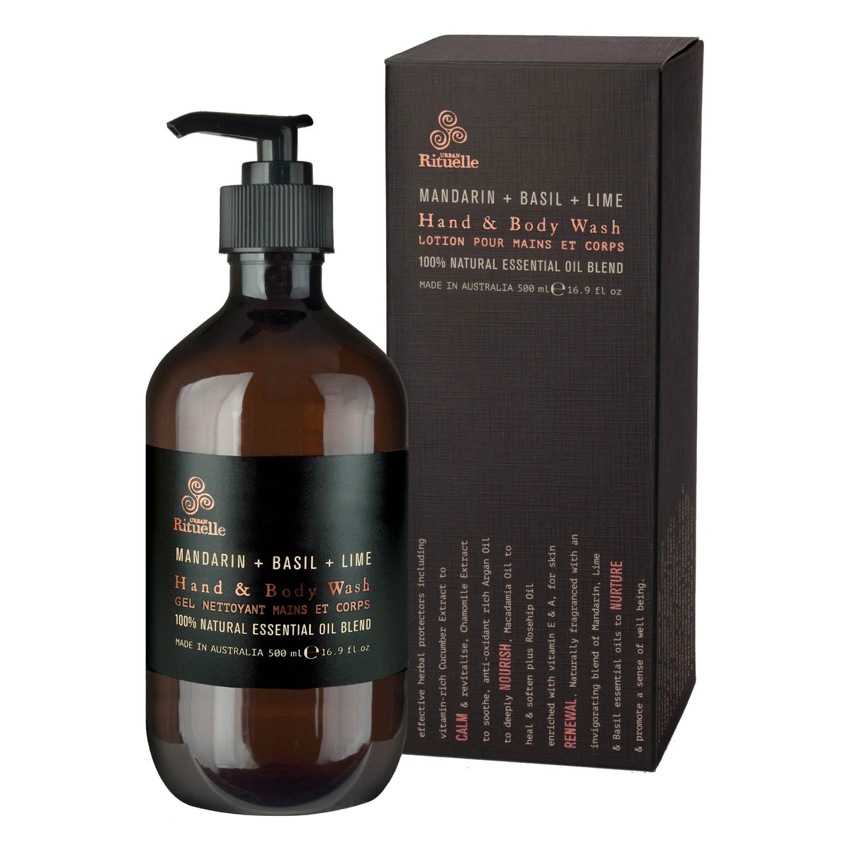 Mandarin + Basil + Lime Hand & Body Wash