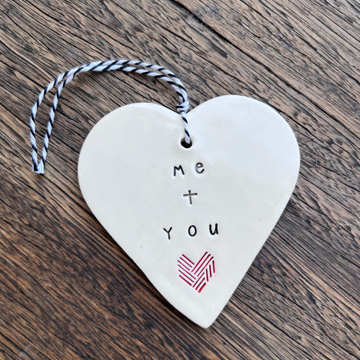 Ceramic Heart Tag - Me + You