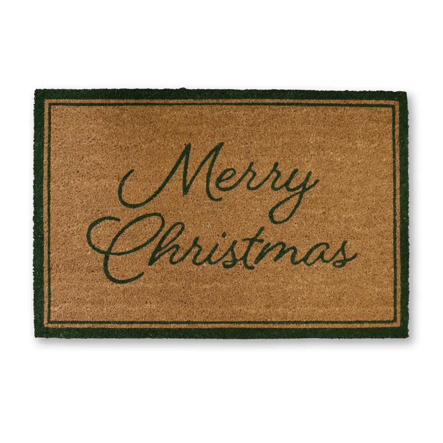 Merry Christmas Doormat Green