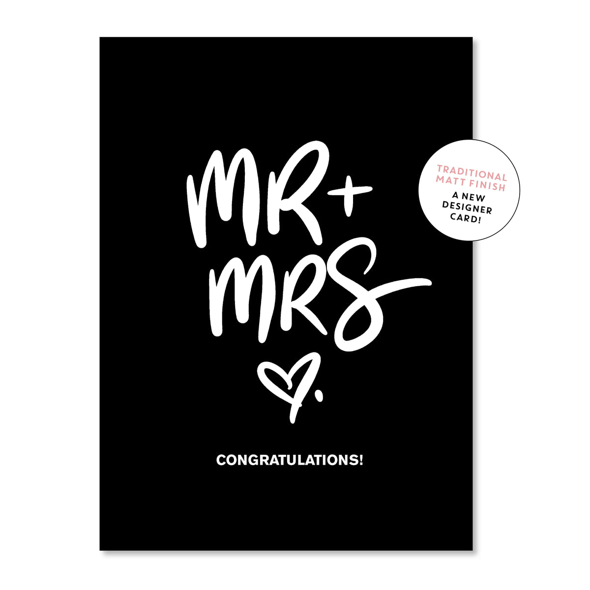 Mr & Mrs Greeting Card Black