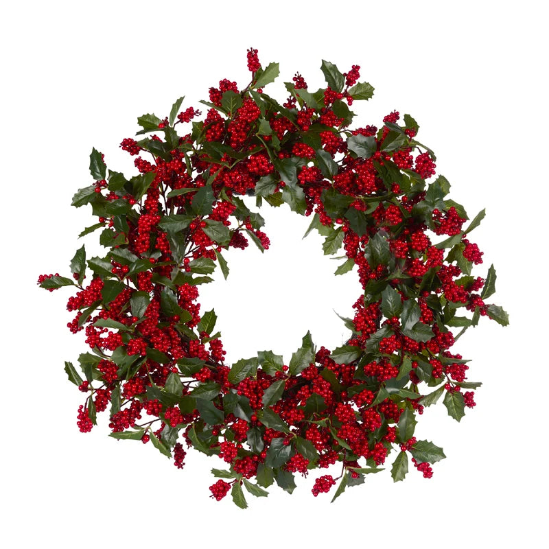 Natural Holly Berry Foliage Wreath