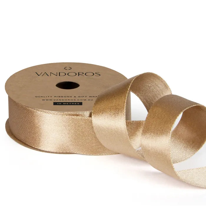 Satin Pearl Ribbon Antique Gold