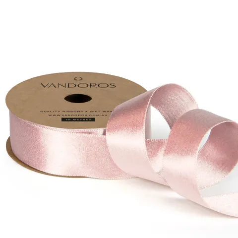 Satin Pearl Ribbon Powder Pink