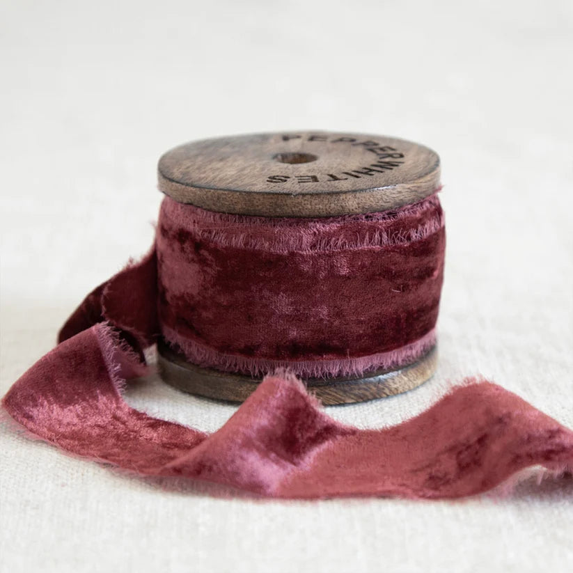 Silk Velvet Ribbon Pomegranate
