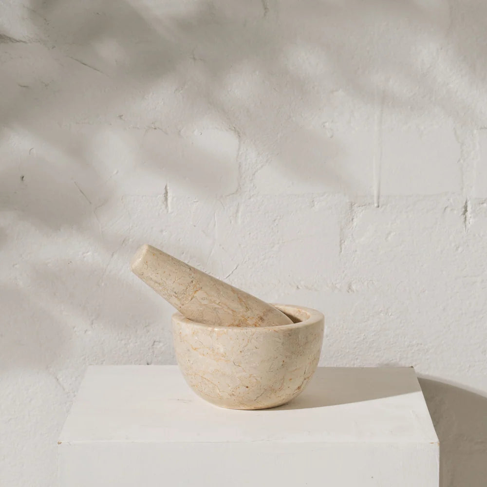 Travertine Mortar & Pestle