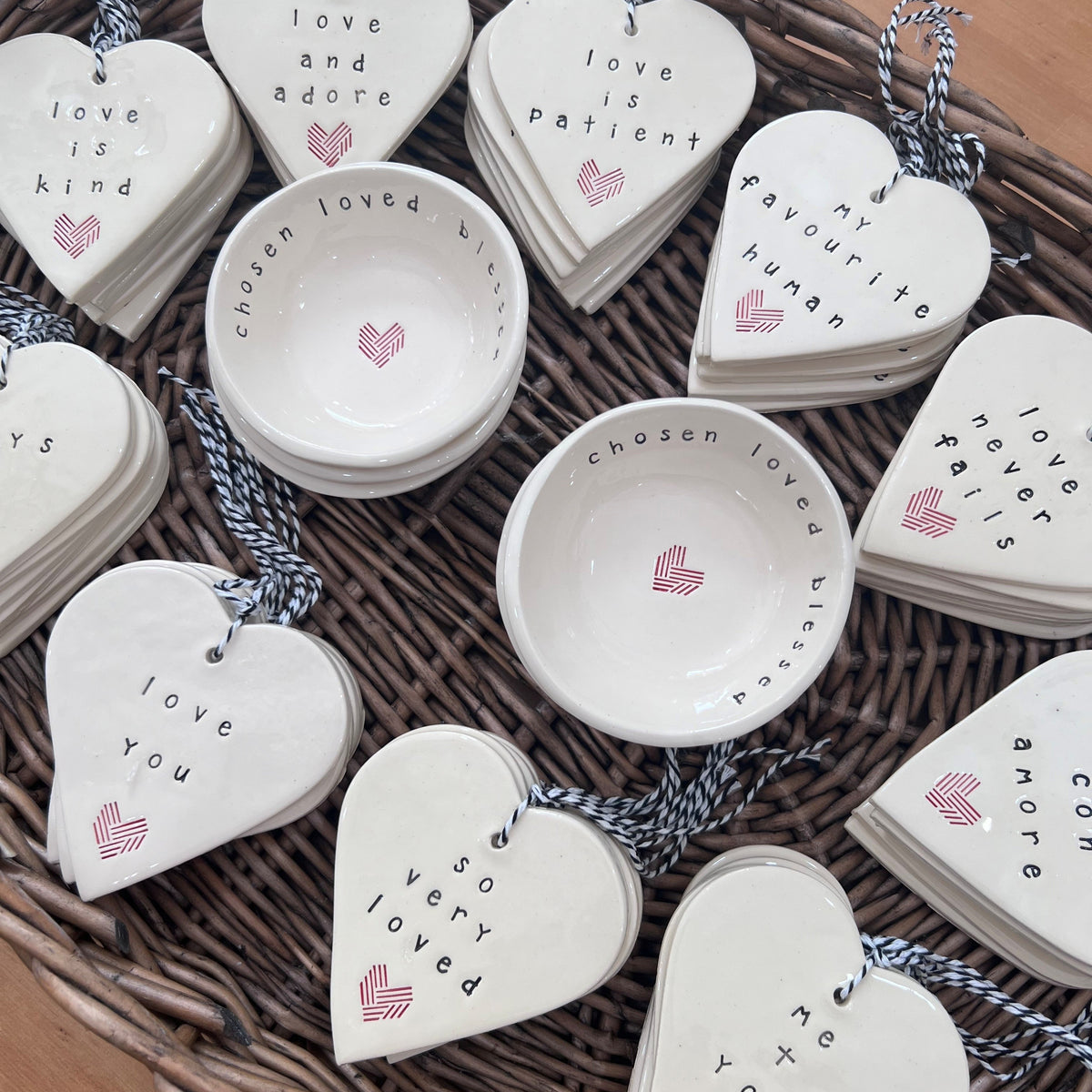 Ceramic Heart Tag - Love is Kind
