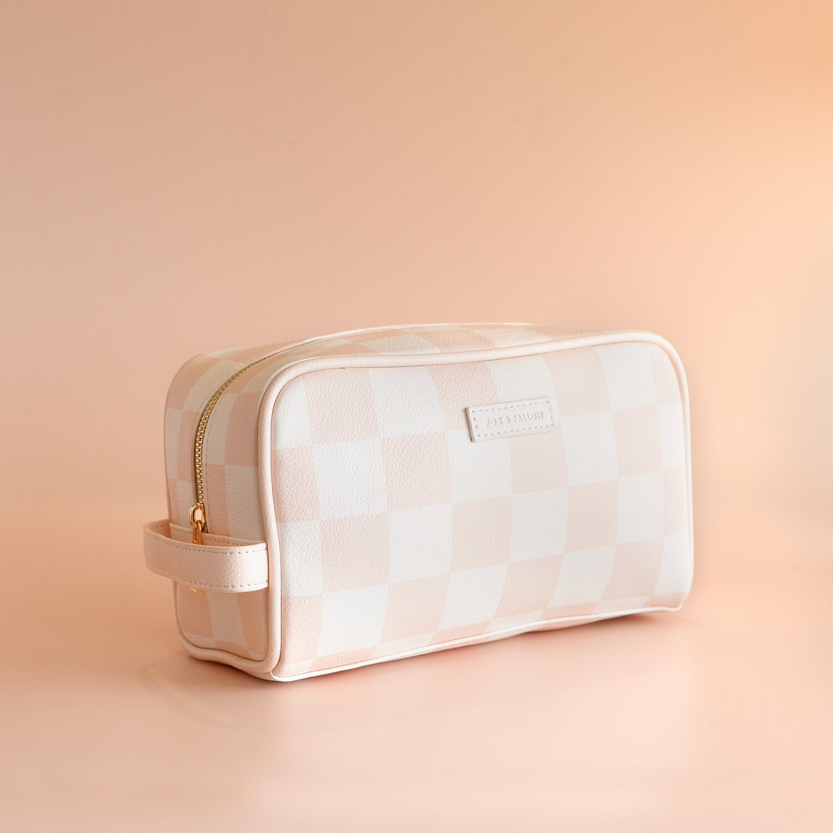 Salmon Check Wash Bag