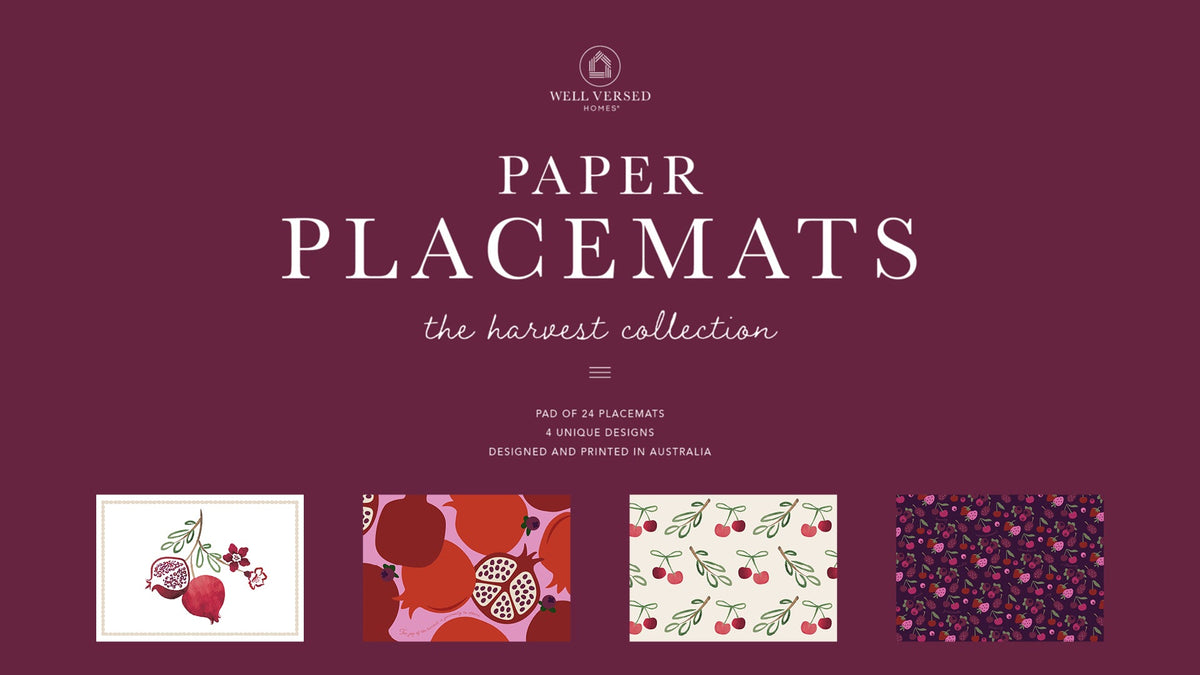 Paper Placemats - The Harvest Collection Pomegranate