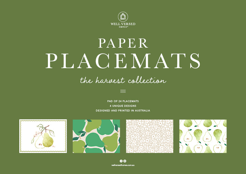Paper Placemats - The Harvest Collection Pears