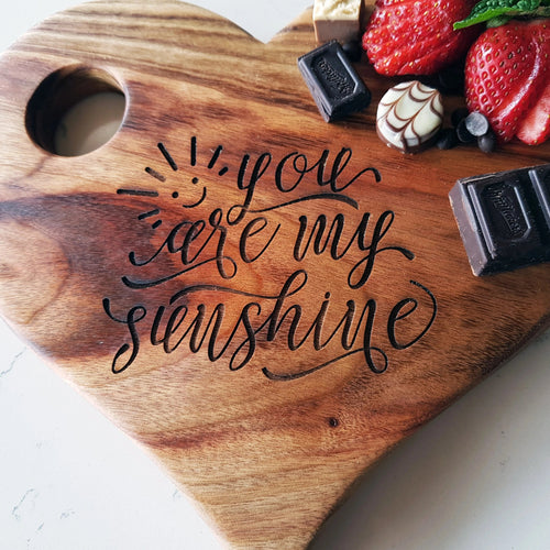 Heart Wooden Board - You are my sunshine