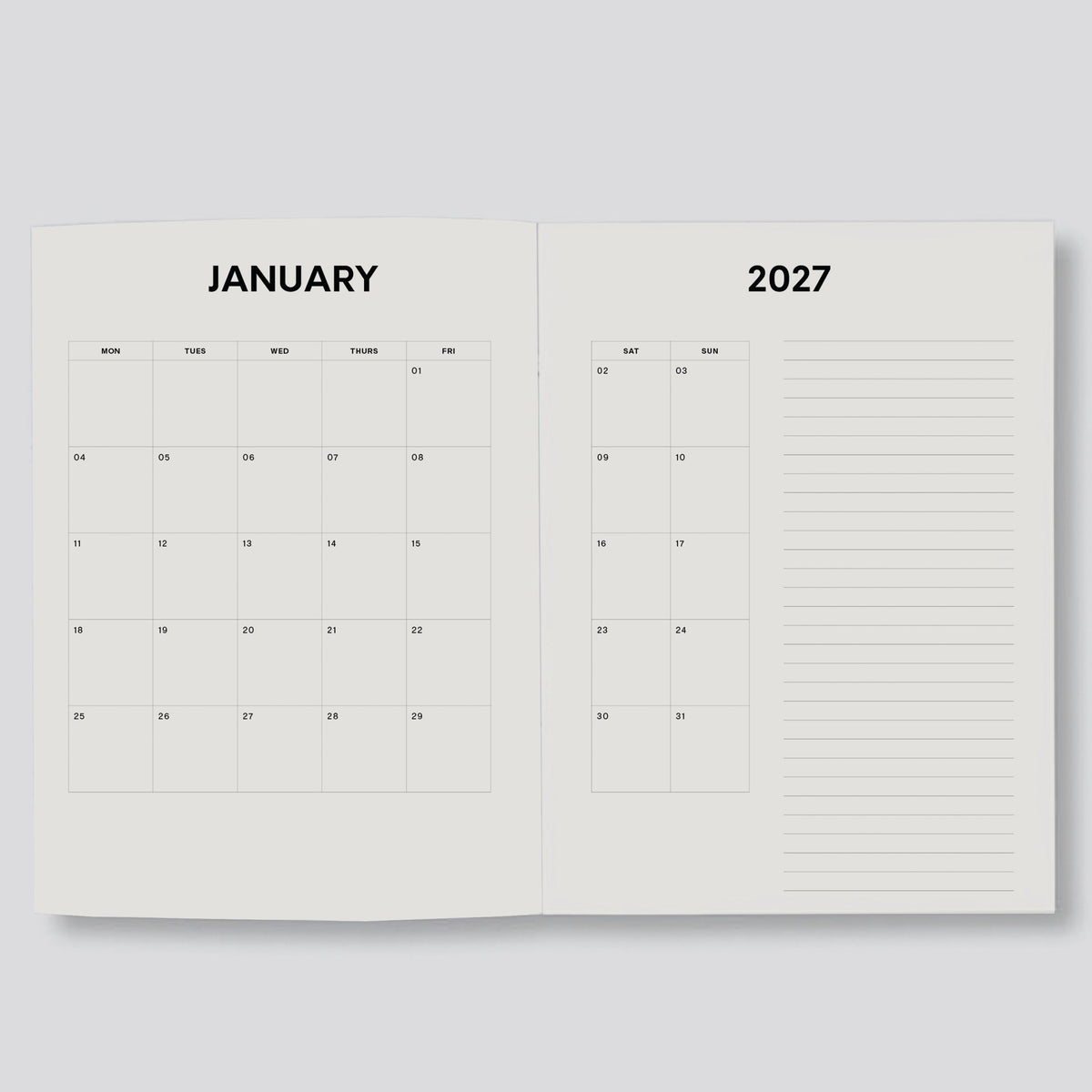 2027 Weekly Diary Golden