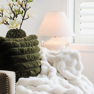 Puffer Faux Fur Throw