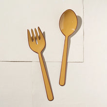 Alder Enamel Salad Servers Chai
