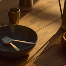 Alder Enamel Salad Servers Cream
