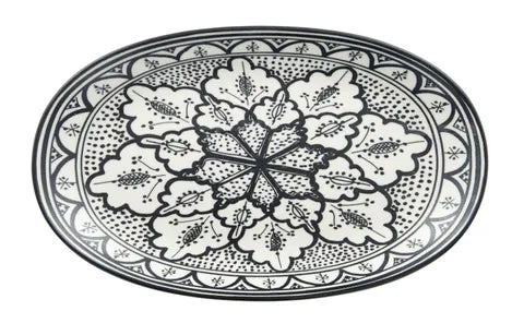 Aleah Ceramic Oval Dish - Black
