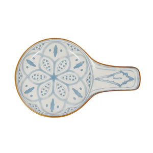 Ceramic Spoon Rest - Blue/Ivory