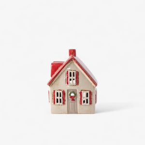 Alsace Tea Light Cottage Cream with Shutters