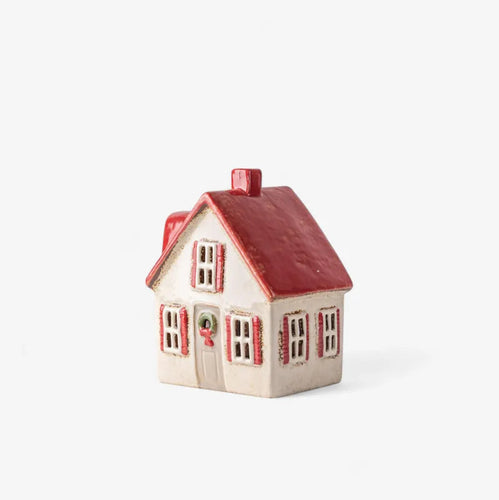 Alsace Tea Light Cottage Cream with Shutters