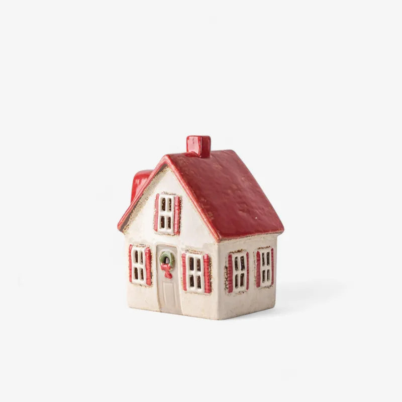 Alsace Tea Light Cottage Cream with Shutters