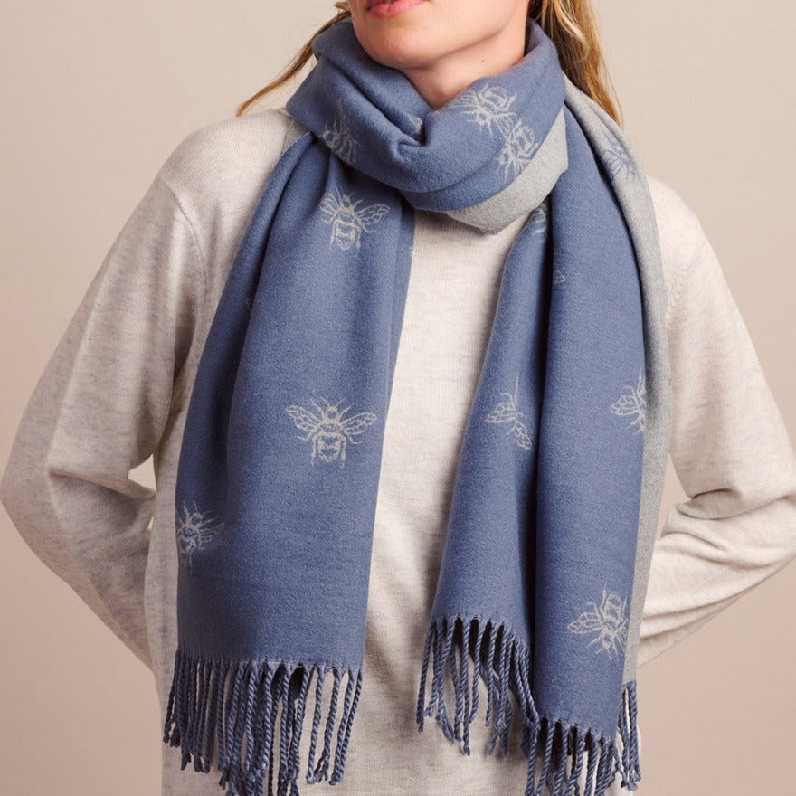 Bee Scarf - Blue