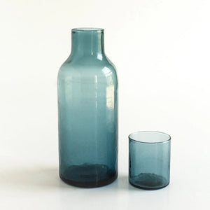 Hammered Glass Carafe - Blue