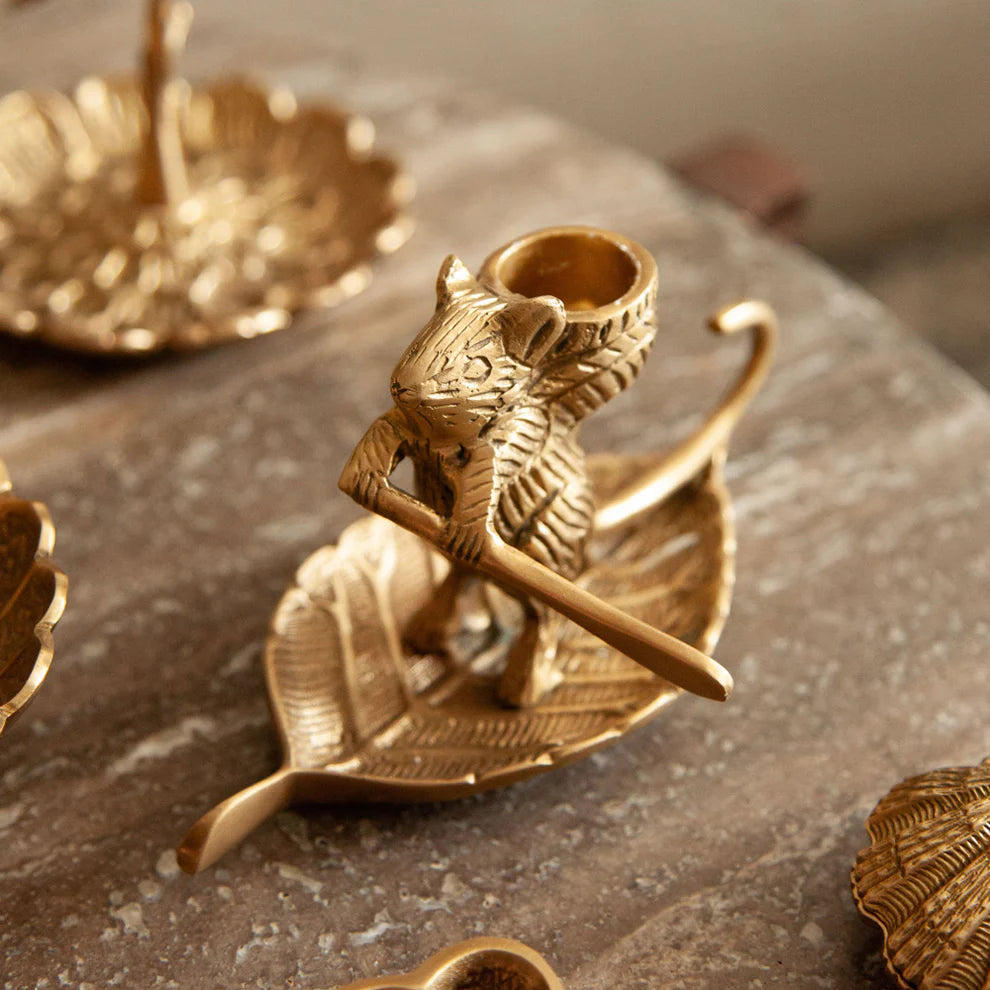 Bramble Brass Candle Holder