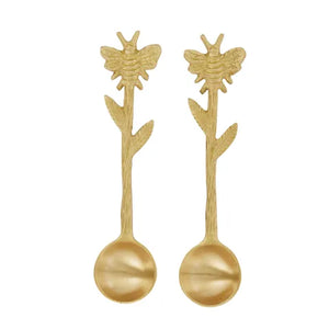 Brass Bee Teaspoons Set