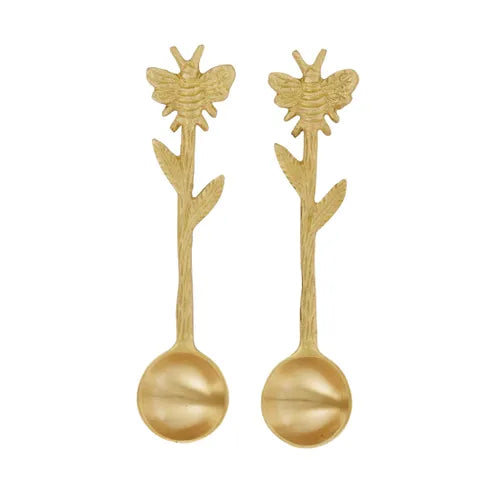 Brass Bee Teaspoons Set