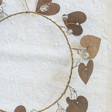 Brass Wreath with Hearts and Beads