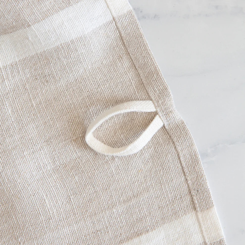 Striped Linen Tea Towel Biscuit