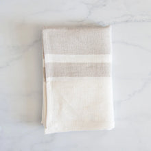 Striped Linen Tea Towel Biscuit