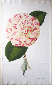 Camellia In Bloom Tea Towel