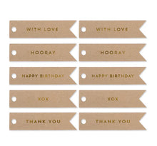 Celebrate Flag Gift Tags Gold/Kraft