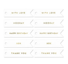 Celebrate Flag Gift Tags Gold/White