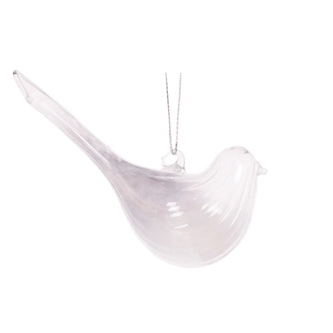 Clear Glass Hanging Dove