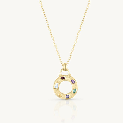 Cleo Mixed Stone Gold Necklace