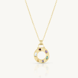 Cleo Mixed Stone Gold Necklace