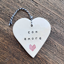Ceramic Heart Tag - Con Amore