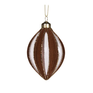 Copper Velvet Striped Bauble