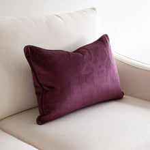 Crushed Velvet Lumbar Cushion - Plum