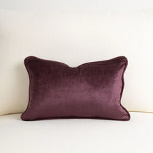 Crushed Velvet Lumbar Cushion - Plum
