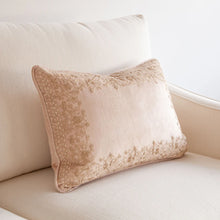 Crushed Velvet Lumbar Cushion - Dusk Embroidered