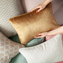 Crushed Velvet Lumbar Cushion - Gold