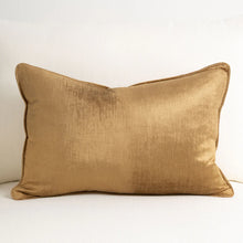 Crushed Velvet Lumbar Cushion - Gold