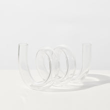 Clear glass curly vase