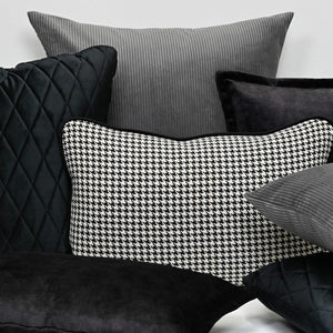 Coco Lumbar Houndstooth Piped Cushion