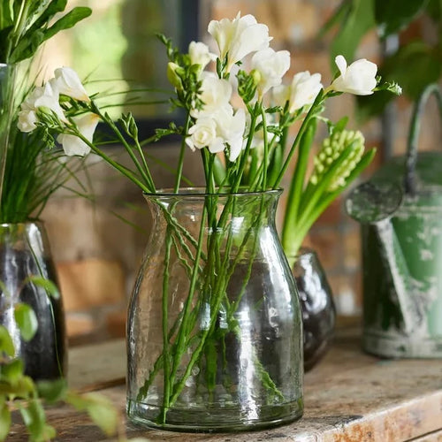 Dappled Clear Fluted Vase